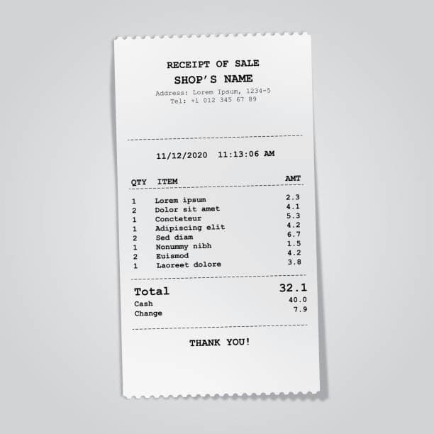 dummy receipt